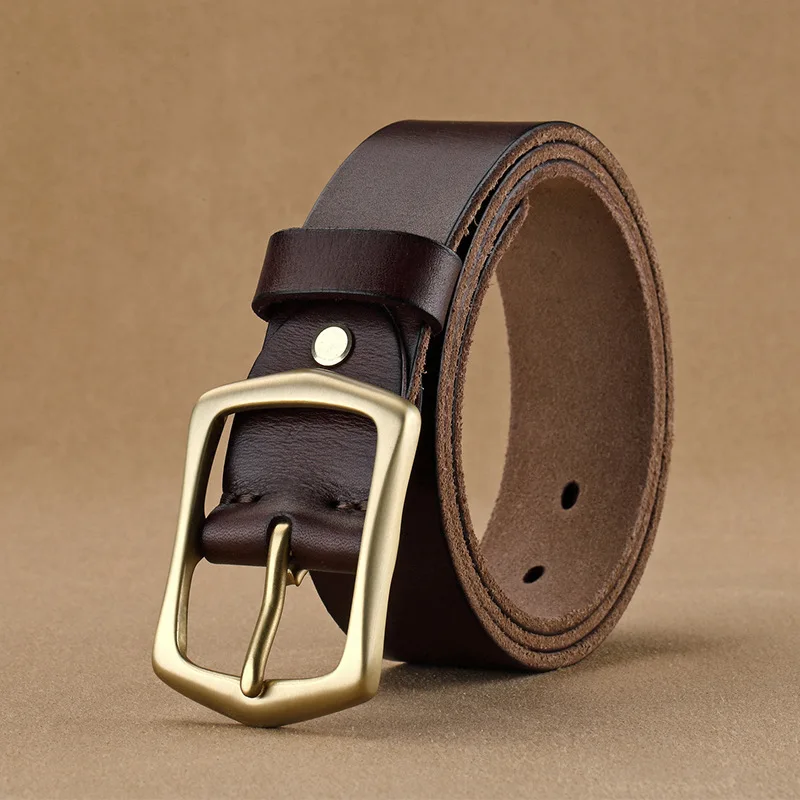 Free Engraving Luxury Branded Blank Belt Buckle Mens Designer 100% Genuine Leather Vintage Business Belts