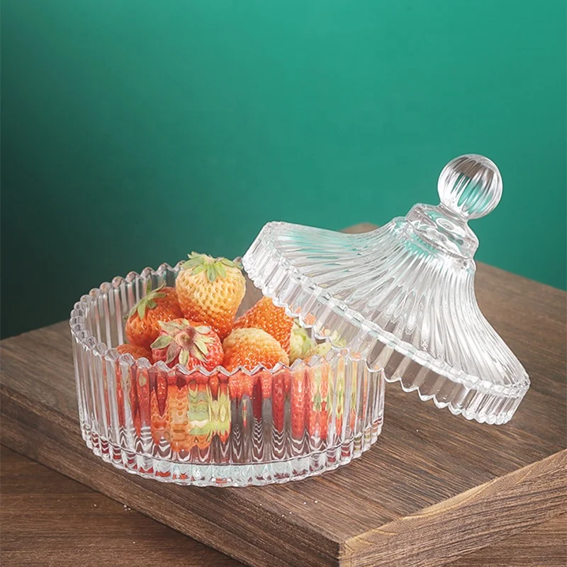 Royal European Dinner Set Carved Spices Storage Box Jar Glass Sugar Bowl  Luxury with Lid