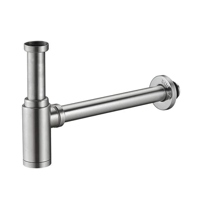 Wholesale Taizhou Manufacturer SUS304 Bottle Trap P Trap Round Siphon Drain Pipe Stainless Steel