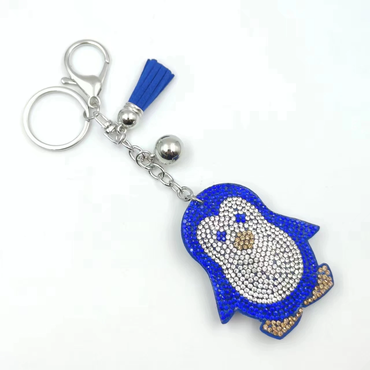 Recommend Penguin Crystal Rhinestone Pendant Bling Keychain Metal Key Chains Car Bag Clip Key Holder Lady Girl