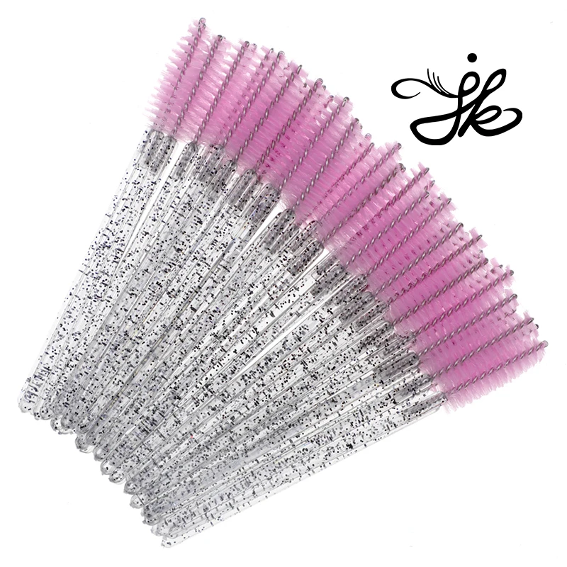 
Set Spoolie Rose Gold Powder Bling Make Up Handle Diamond Glitter Plastic Makeup Brush 