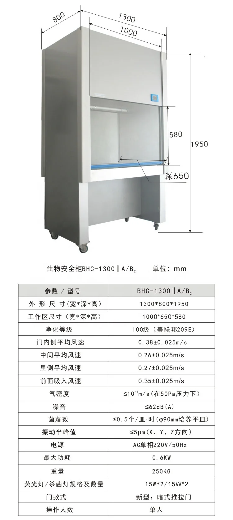 
100 class bio-safety isolation equipment Biological Safety Cabinet bio-safety isolation equipment 