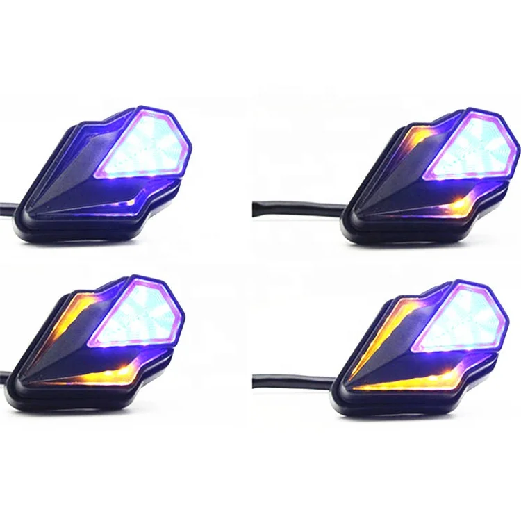 REALZION LED Motorcycle Turn Signal Lights Universal Flush Mount Blinker Flashing Light Motorbike Daylight Indicators Lamp