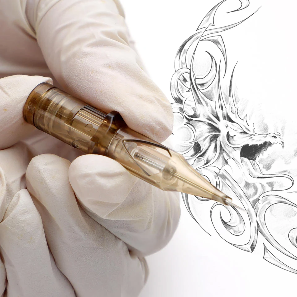 Professional disposable sterilized makeup eyebrow tattoo needle Stigma tattoo syringe for tattoo machine