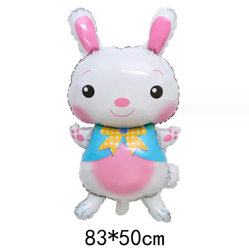 Happy Easter Balloons Bunny Carrot Shaped Mylar Foil Balloons 32IN Rabbit Baby Shower Animal Farm Themed Party Decorations