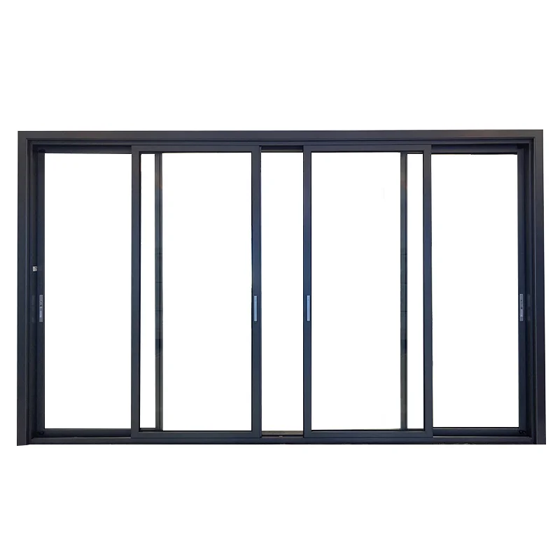Customized house sliding door double tempered glass aluminum interior noiseless sliding door combined with sliding open 4 wings