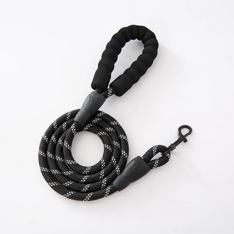 Factory wholesale foam handle nylon round rope dog leash dog chain collar pet dog leash