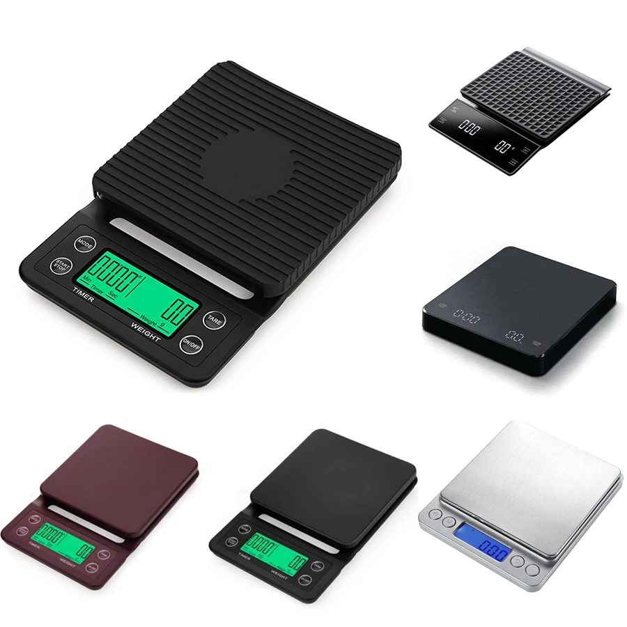 High-precision Electronic Coffee Scale with Waterproof Pad LED Display USB Timing Professional Home Coffee Accessories 3kg/0.1g