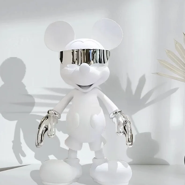 Modern Cyberpunk Mickey Mouse Ceramic Ornaments Trendy Play Decorations for Living Room Porch TV Cabinet Bar Floor