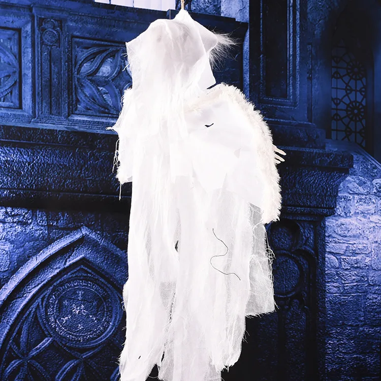 Halloween Hanging Flying Layout Props Eyes Light Voice Control Ghost Electric Decorative Pendant New Wholesale