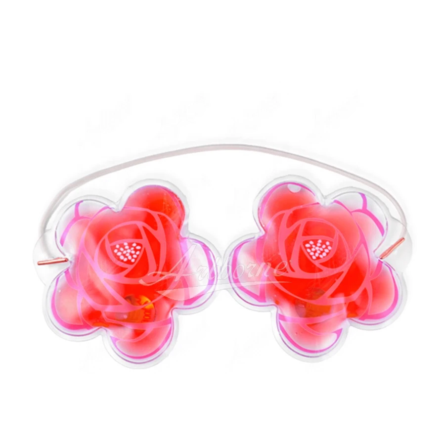 Reusable beauty relax sleep hot cold pack flower shape eye mask blindfold with gel pack click heat pack gel ice pad eyes gel pad