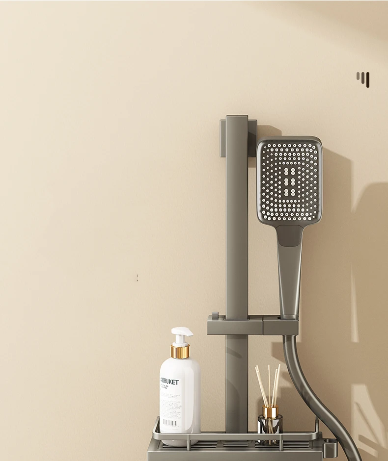 Faucet Wholesales Wall Mounted Brass Gun Grey Bath Faucet Shower Set Hot And Cold Mixer Shower Faucet With Hand Shower System