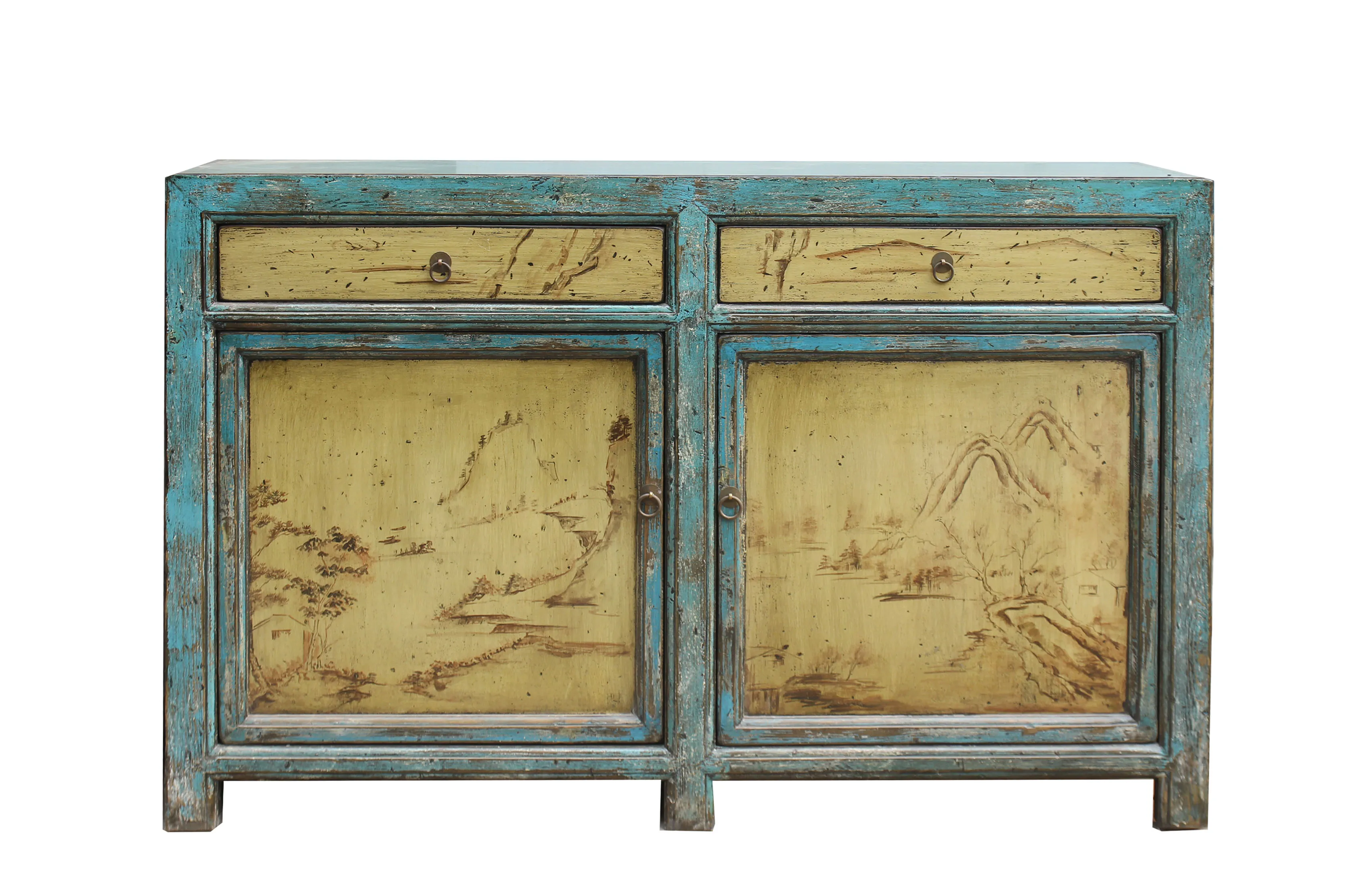 wholesale Chinese antique reproduction high Glossy handpainted tv cabinet