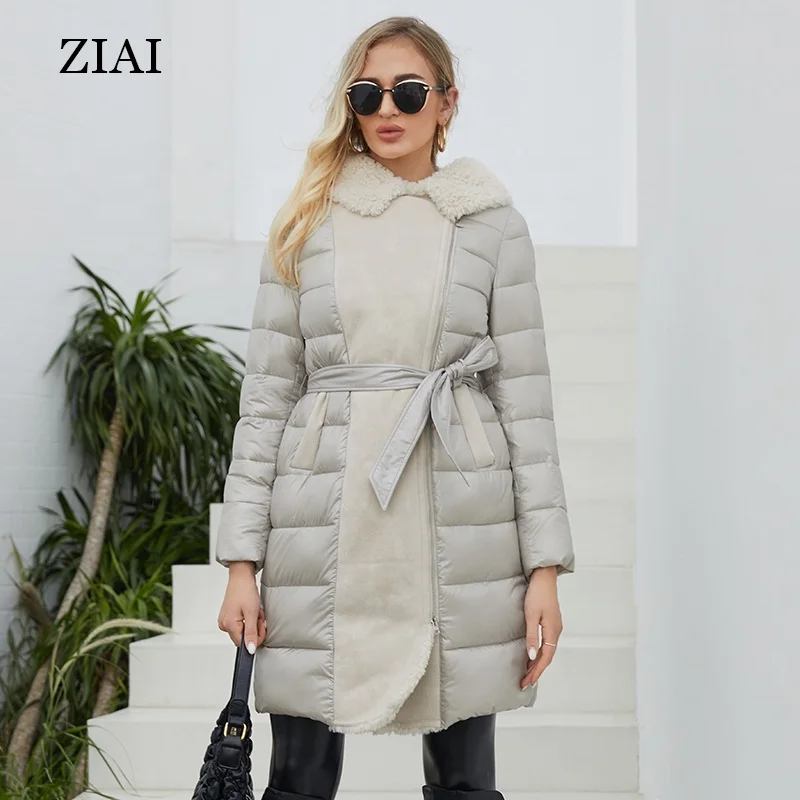 Женское зимнее пальто с меховой отделкой