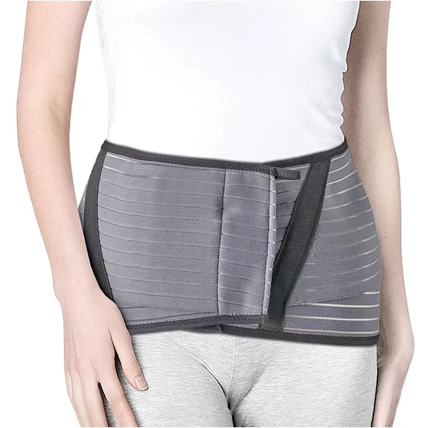 Wholesale Grey Lumbar Brace Lower Back Support Belt Multi-size Sacroiliac Brace Belt With Hook and Loop