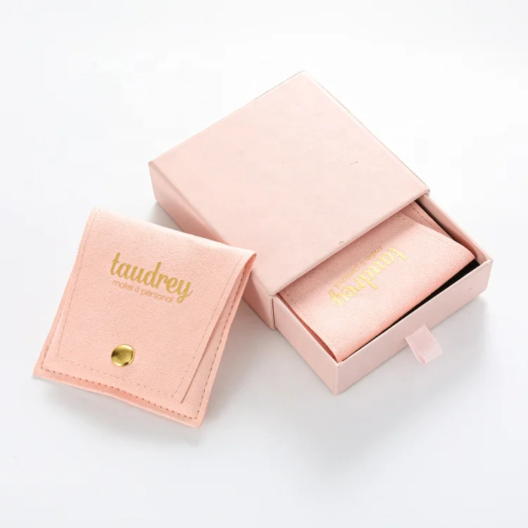 Newest pink drawer jewellery paper box and bag inside