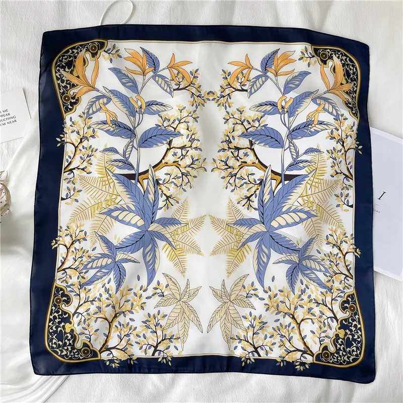 silky square scarfs Custom Twill Square Silk Scarves Printing 70*70cm Square Silk Designer Scarf head band With logo