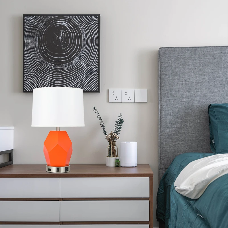 Modern  Luxury Hotel Table Lamp Base Side Shade Ceramic Table Lamp For Living Room Decorative