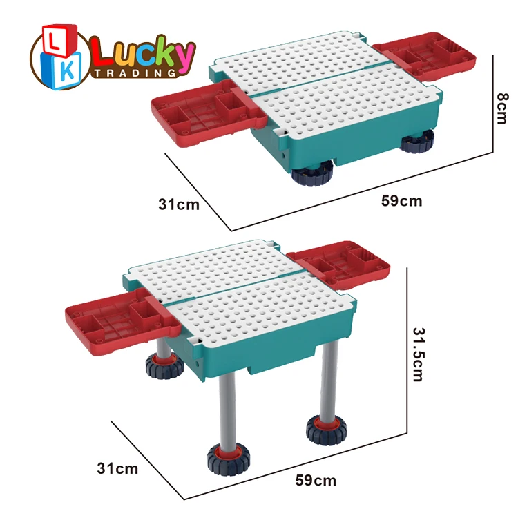 Lucky Toys New Arrival Learning Educational 2 In 1 Bus Car Creative Assembly Toys Building Blocks for Kids