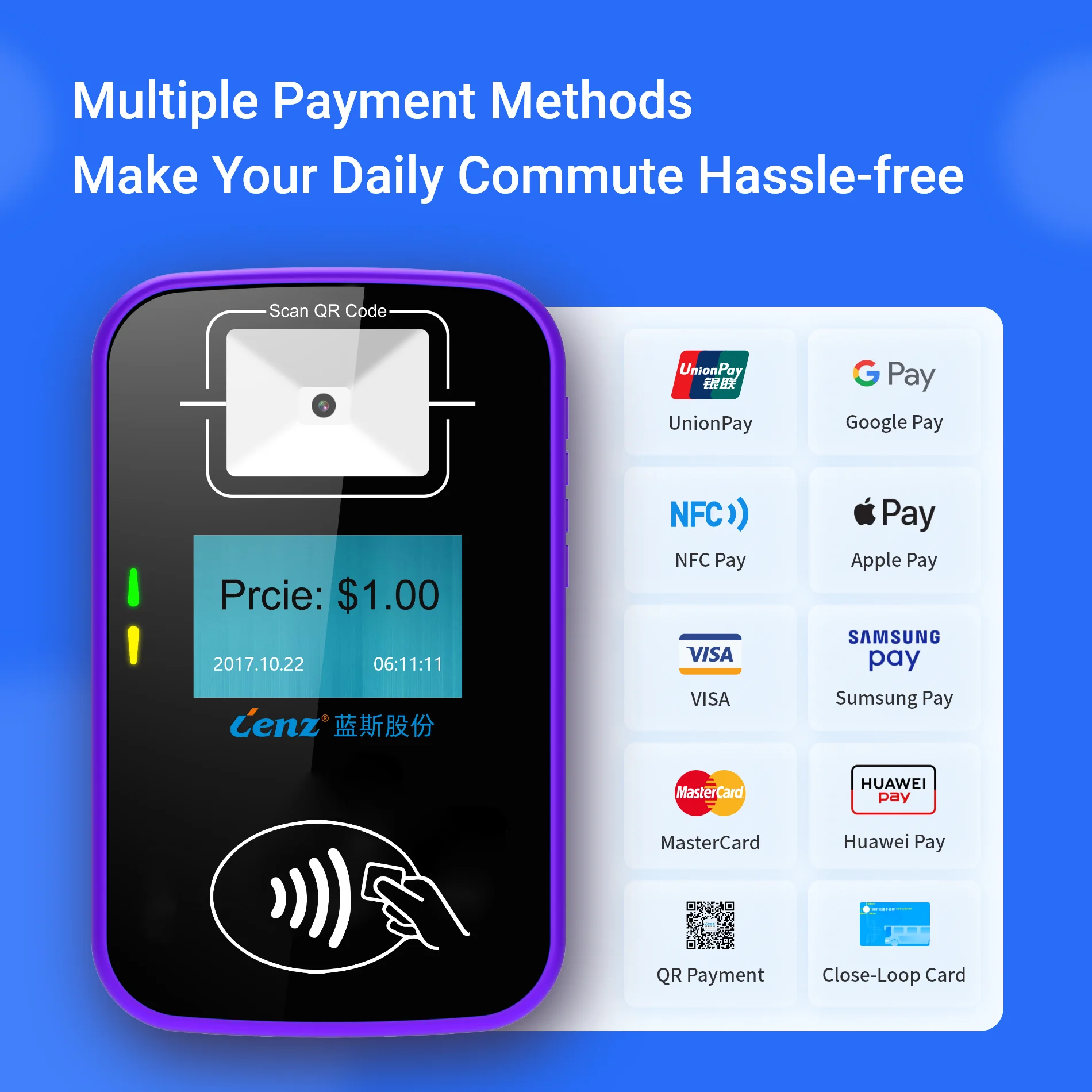 Bus Ticketing System with 3G/4G GPS EMV Validator NFC Payment Terminal QR RFID Validator