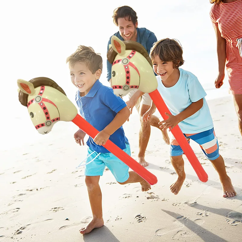 wholesale custom inflatable fighting stick pink red inflatable animal stick 90cm inflatable stick horse