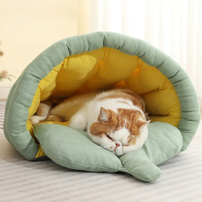 Corn Carrot Shape Pp Cotton Stylish Kawii Interactive Deluxe Mini Anti Anxiety Princess  Pet House Dog Cat Bed