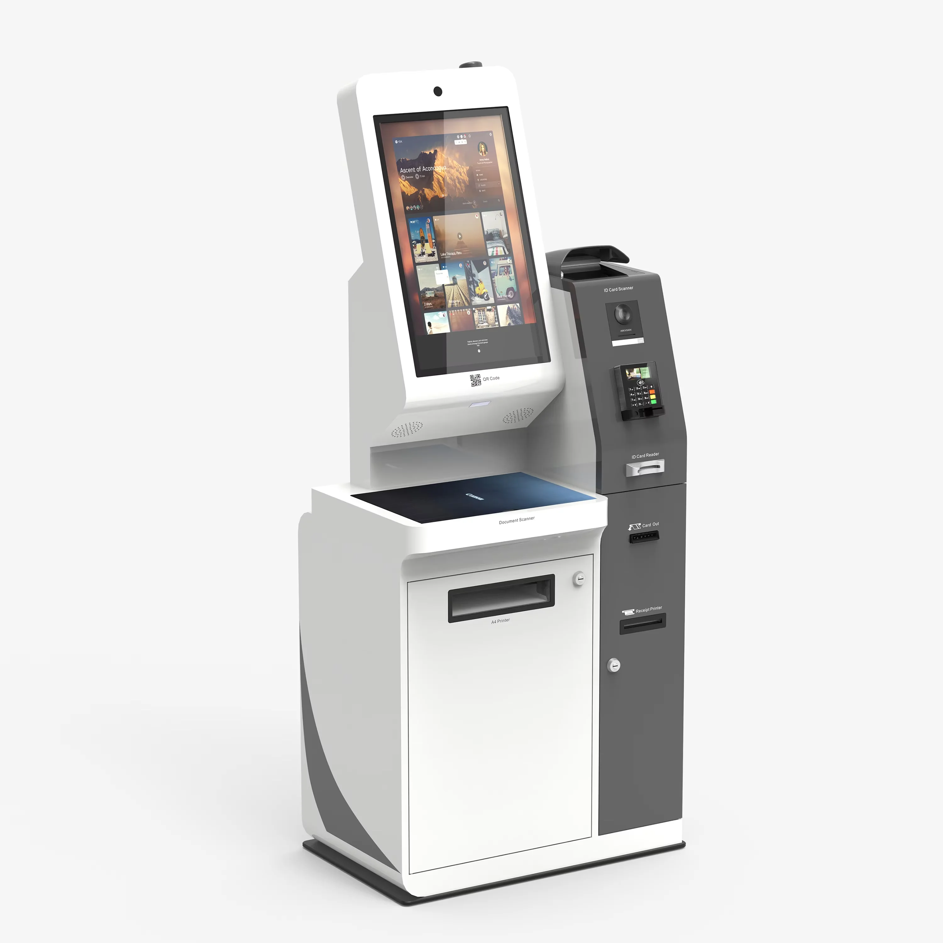 Self Service Multi-functional A4 Printing Payment Touch Screen  Kiosk with Metal Keyboard