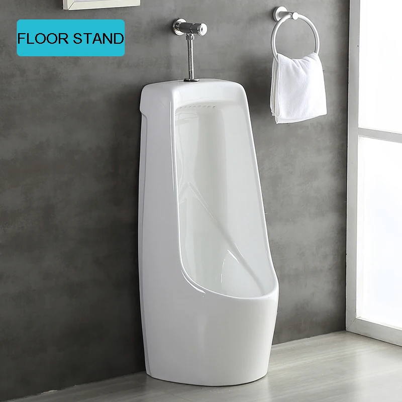 Home Washroom Urinal Sensor Toilet Wall Hung Sanitary Ware White Ceramic Floor Mounted Urinals