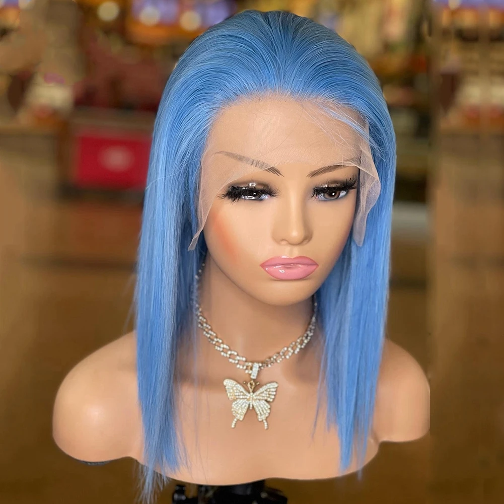 Luxufame 13x4 Transparent Lace Front Wigs Red Color Bob Straight Wigs Raw Indian Hair Wigs From India Swiss Lace