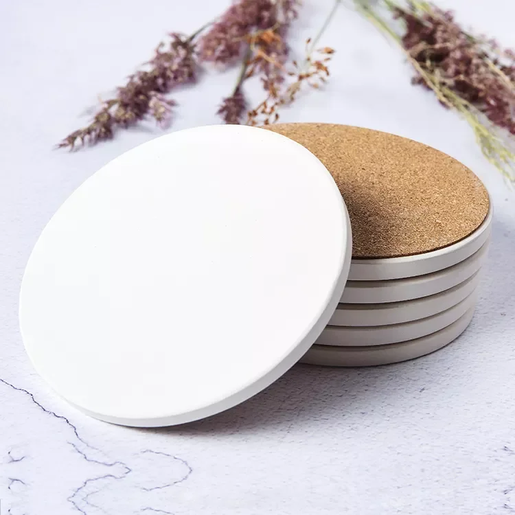 Wholesale Customized Amazon hot selling   Design Blank Round  square Sublimation Ceramic Car Cup Coasters