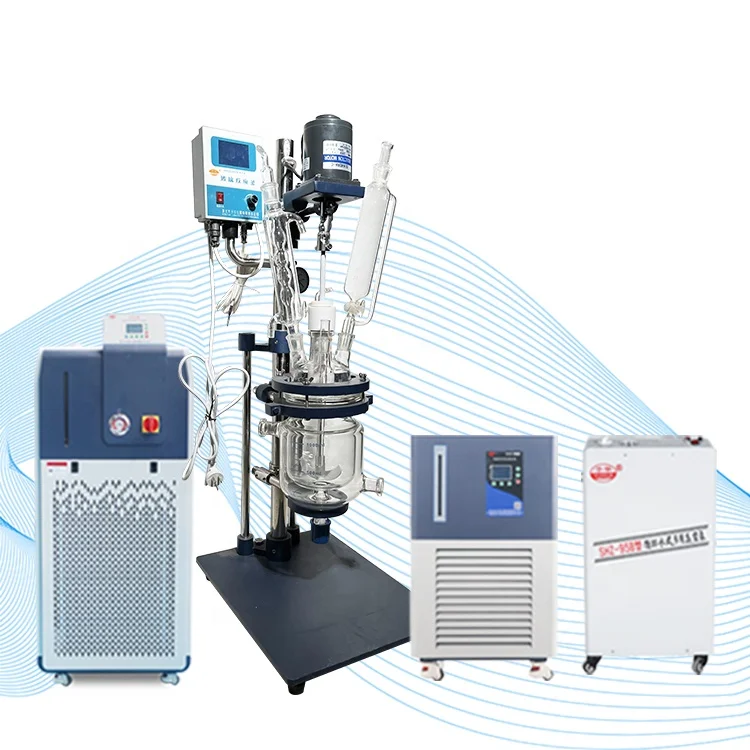 10L 20L 50L100L Doule Layer Glass Reactor for Chemical Liquid Mixing