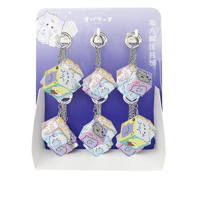 Оптовая продажа милый мультяшный каваи обакину Кот-призрак 3 см маленький Кубик Рубика брелок для снятия стресса развивающие игрушки подарок