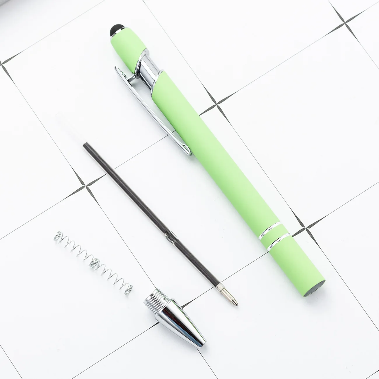 Hot Selling Heavy Luxury Customized Ball Pen High Quality Aluminum Metal Ballpoint Pen 2 In 1 Ballpen Stylus Screen Pen