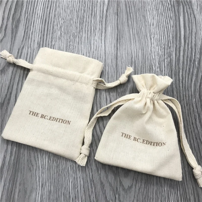 Custom Organic Cotton Bag Small Fabric Gift Pouch
