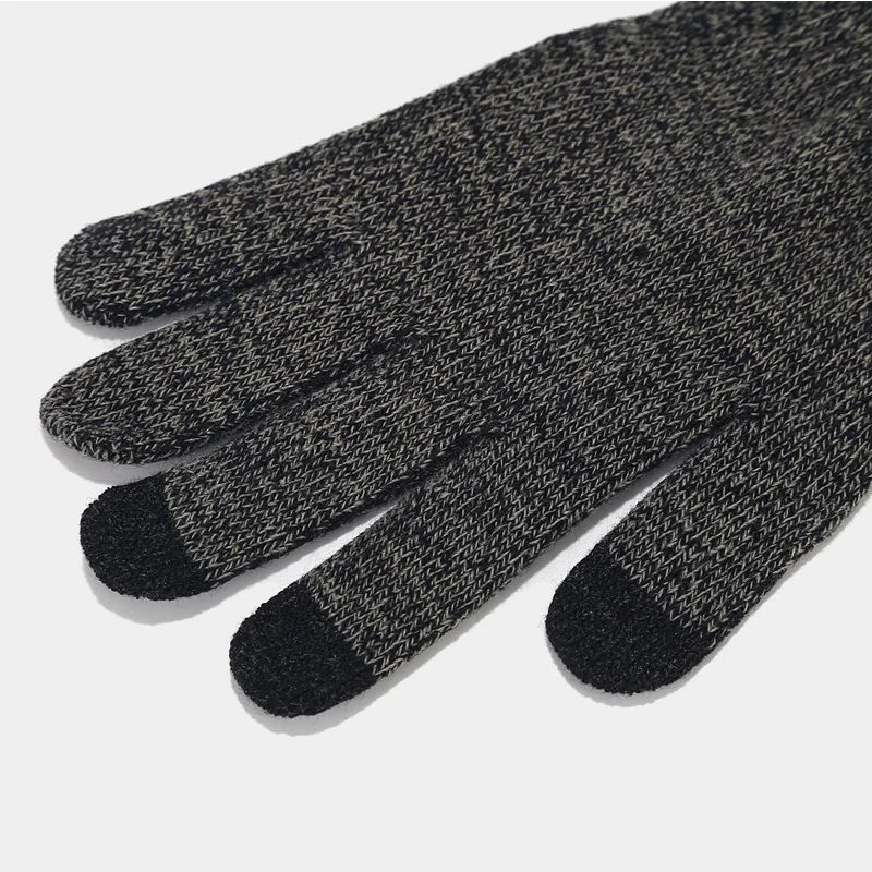 New Neck Warmer Plaid Winter Scarf Hat Glove Set Fleece Knitted Beanie Touch Screen Gloves With Custom Embroidery Logo