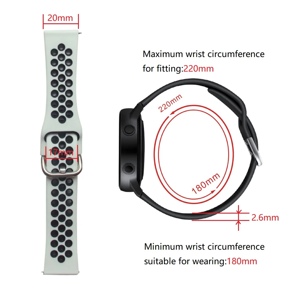 
Classic watch straps For AMAZFIT 2 Stratos /For AMAZFIT GTR 47mm silver buckle smart watch bands 