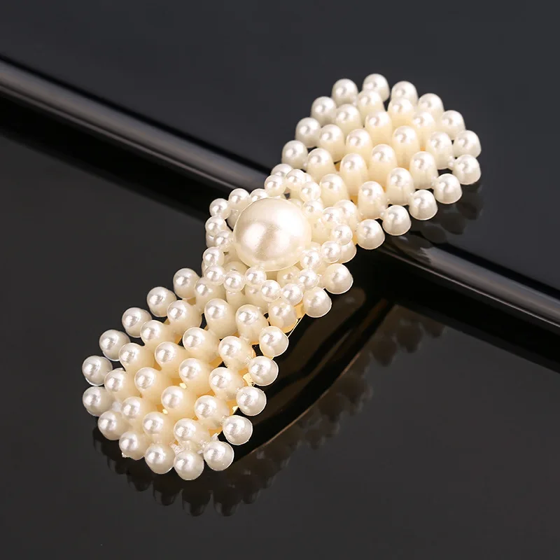 VRIUA Pearls Hair Clips for Women Fashion Sweet Imitation Korean Style Hairpins Alloy BB Handmade Girls INS Hair Accessories