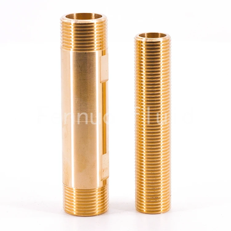 Sell Well Forged Brass Full Thread Extensions  plumbing Threaded Pipe Fittings OEM Brass Male and Female Nipple Pipe Fitting