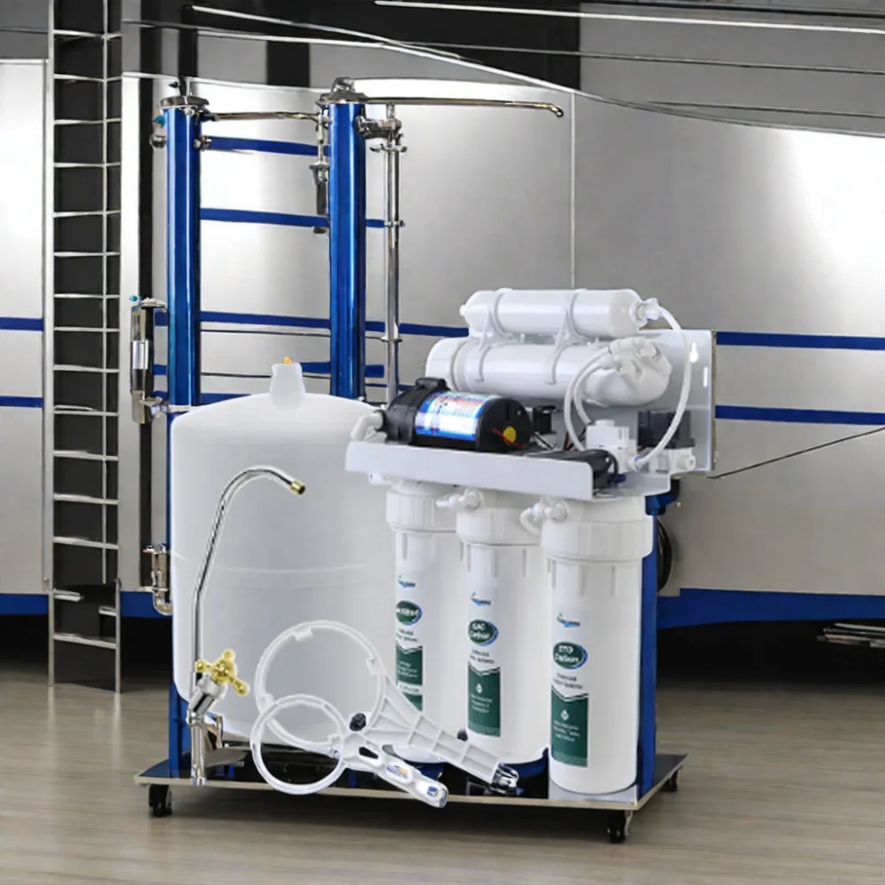 Under-Sink Electric 5-Stage 100GPD RO Reverse Osmosis Water Purifier with Pressure Tank for Household and Hotel Use