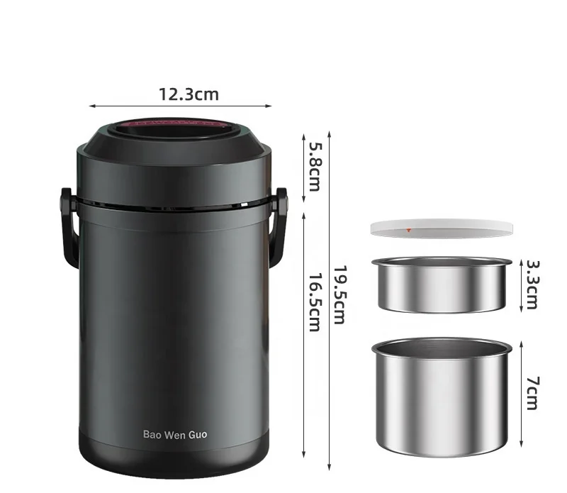 Large Capacity 304 stainless steel 1.6L Thermos Lunch Box Food Soup Storage Containers Vacuum Flasks Portable Bento Box