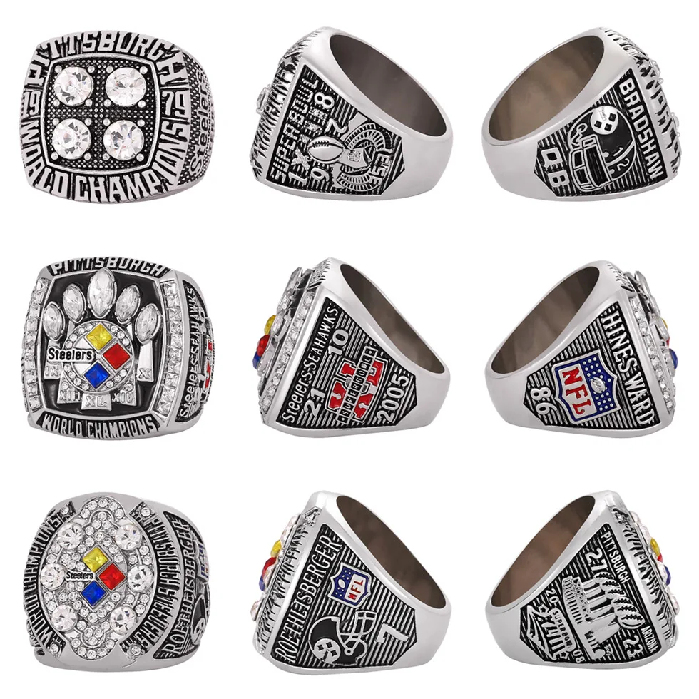 NFL1974 1975 1978 1979 2005 2008 Питтсбург золотого и серебряного цвета Чемпионат кольцо