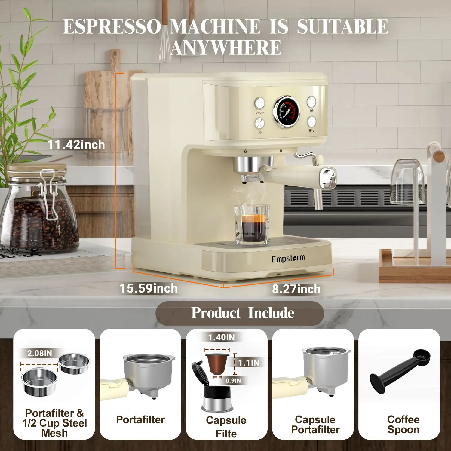 Empstorm 04E commercial white espresso manual multifunction espresso cappuccino manual coffee machine for nespresso capsule