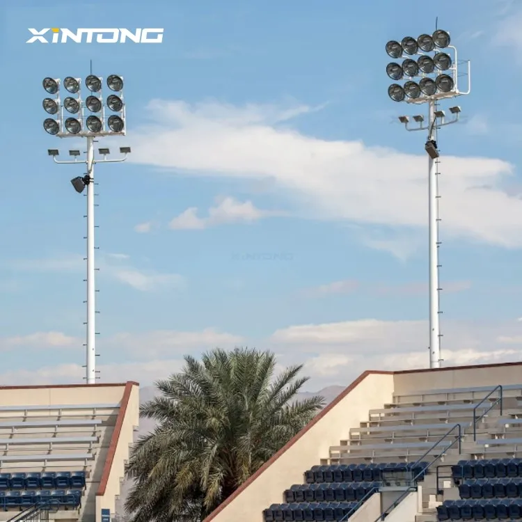 15-50m steel auto lift system high mast steel post with platform