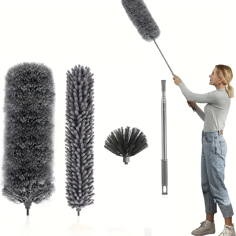 Hot Cleaning Dust Brush Room Detachable Home Dusters for Cleaning High Ceiling Fan Telescopic Microfiber Feather Duster set