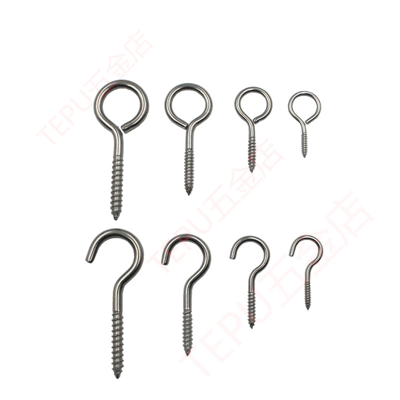 Selftapping Screw Structural Close Eye Cup Open Hooks Bent Wire Lag Wood Thread Self Tapping Eye Screw