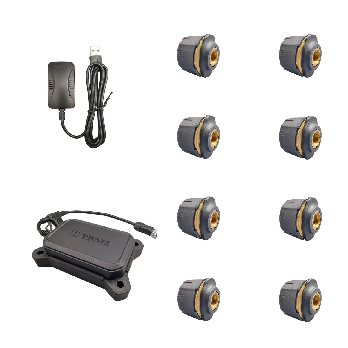 Truck TPMS With Repeater USB Car Screen Android Real Time External Sensor 8V1 Size Thread