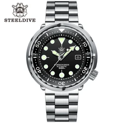 SD1975 New Arrival 2020 Steeldive Brand 300m Water Resistant Ceramic Bezel NH35 Automatic Dive Watch with blue dial
