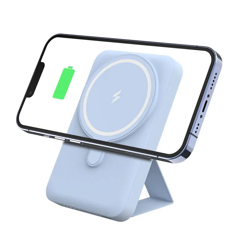 New Product 2023 10000mAh Stand Wireless Charger Power Bank Foldable Magsafes Charger For iPhone 13 14 Mini Pro Max