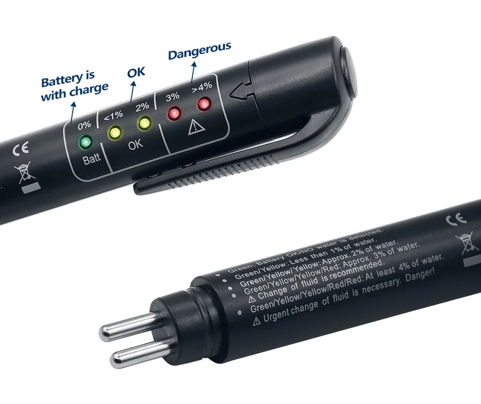 Auto Liquid testing Brake Fluid Tester pen 5 LED indicator display for electronic detection pen brake fluid oil tester