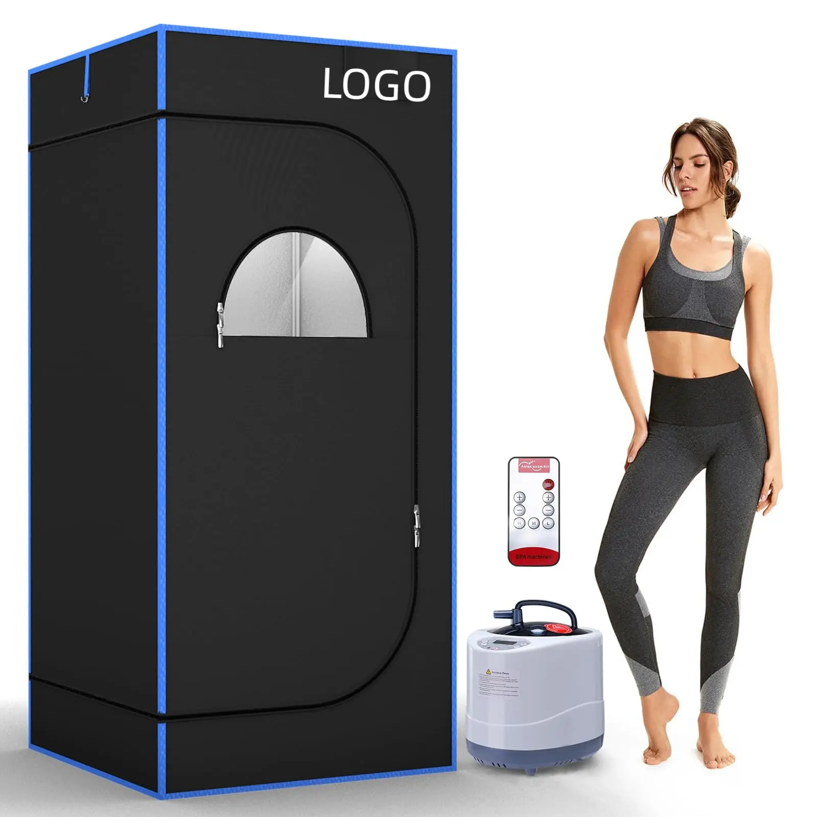 FCC Certified 3L 1200W Steam Generator with Remote Control full Size Steam Sauna Box Portable Steam Sauna